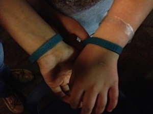 Exchanging “Inspire” wristbands